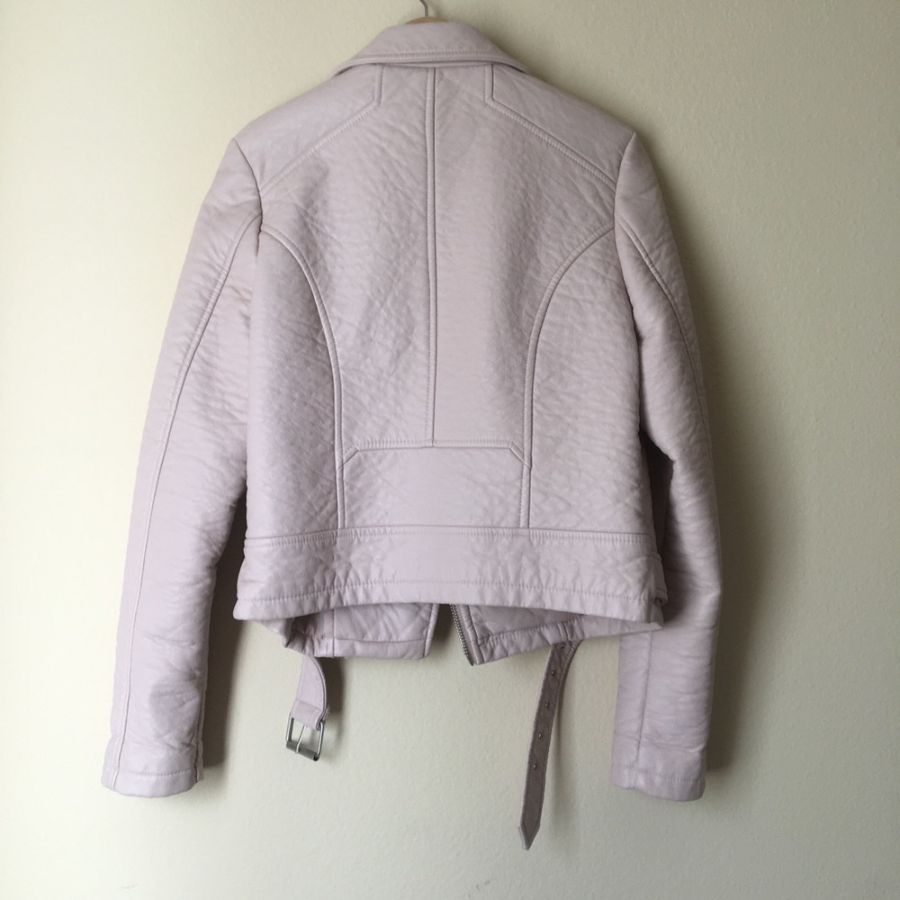 ❌SOLD❌ Blush Faux Leather Moto Jacket ❌SOLD❌ - Picture 7 of 13